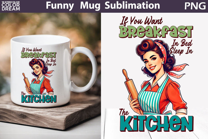 Retro Housewife Mug | Housewife Sarcastic Quotes Mug Sublimation WatercolorColorDream 