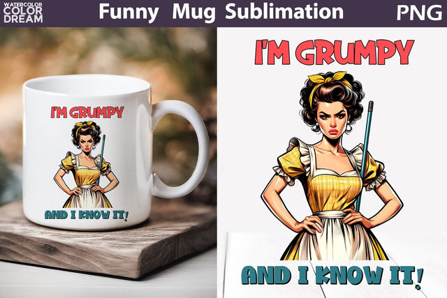 Retro Housewife Mug | Housewife Sarcastic Quotes Mug Sublimation WatercolorColorDream 