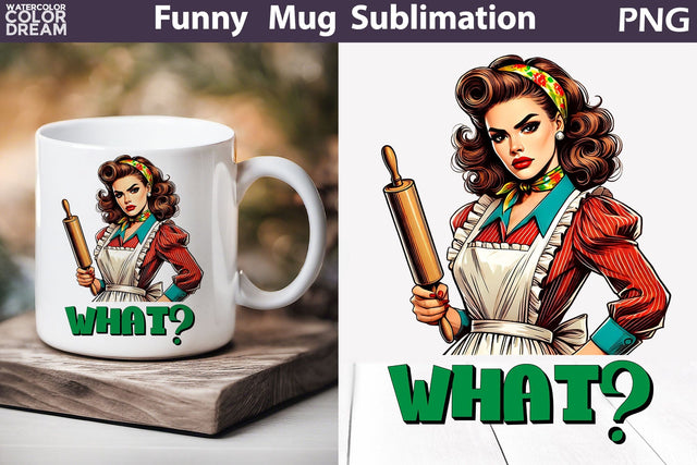 Retro Housewife Mug | Housewife Sarcastic Quotes Mug | Sublimation WatercolorColorDream 