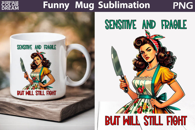 Retro Housewife Mug | Housewife Sarcastic Quotes Mug Sublimation WatercolorColorDream 