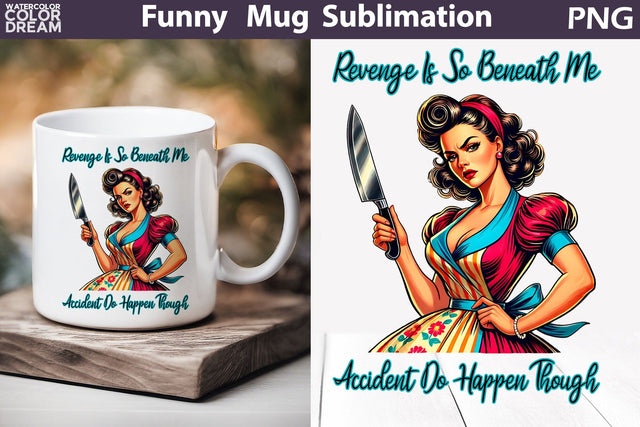 Retro Housewife Mug | Housewife Sarcastic Quotes Mug Sublimation WatercolorColorDream 