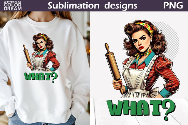 Retro Housewife Sublimation | Housewife Sarcastic Quote Sublimation WatercolorColorDream 