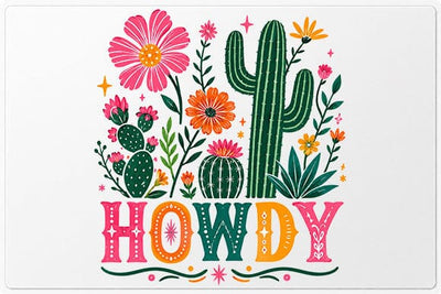 Retro Howdy Cactus Floral PNG | Western Sublimation PNG SVG BillahCrafts 