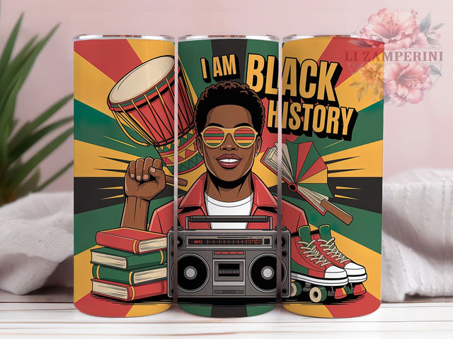 Retro I Am Black History Tumbler, Afro Retro 90s Wrap, Rasta Colors Cup Design, 20oz Sublimation Wrap, African American Pride Tumbler, Cultural Heritage Cup, Empowerment Retro Wrap Sublimation Li Zamperini 