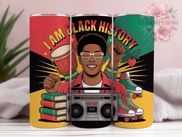 Retro I Am Black History Tumbler, Afro Retro 90s Wrap, Rasta Colors Cup Design, 20oz Sublimation Wrap, African American Pride Tumbler, Cultural Heritage Cup, Empowerment Retro Wrap Sublimation Li Zamperini 