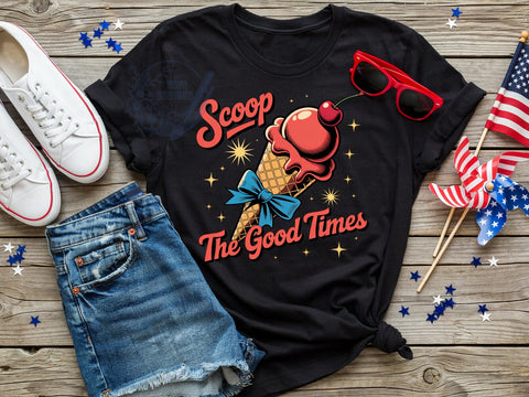 Retro Ice Cream T-Shirt PNG, Retro Comic, Cherry Top, Blue Bow, Sublimation PNG, Summer Treat, Sweet Humor Sublimation ToriDesigns 