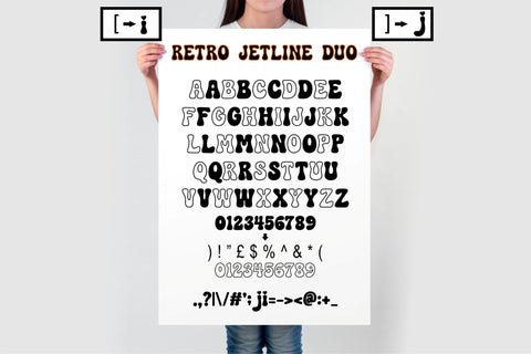 Retro Jetline Font | Groovy 70s-Inspired Font with 4 Styles | Regular, Bold, Duo & Outline SVG TonisArtStudio 