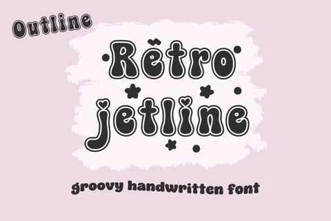 Retro Jetline Font | Groovy 70s-Inspired Font with 4 Styles | Regular, Bold, Duo & Outline SVG TonisArtStudio 