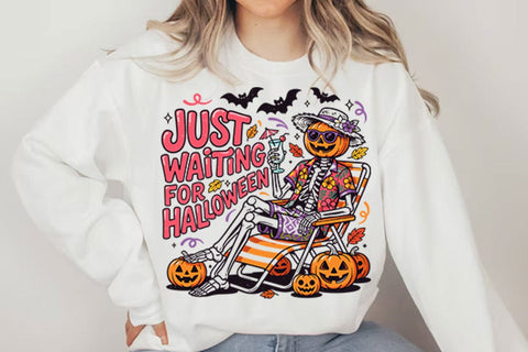 Retro Just Waiting For Halloween Png Sublimation Shahin alam 