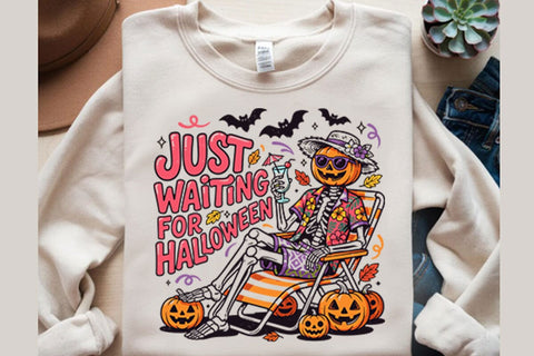 Retro Just Waiting For Halloween Png Sublimation Shahin alam 