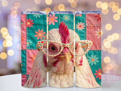 Retro Kawaii Chicken 20oz Tumbler, Retro Chicken Motif, Kawaii Design Style, Whimsical Theme, Playful Accent, Cute Charm, Sublimation Wrap, 20oz Tumbler Sublimation SvggirlplusArt 