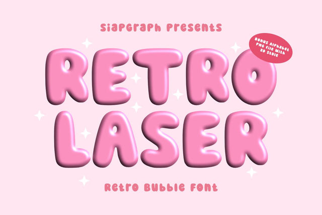 Retro Laser - Retro Bubble Font Font Masyafi Studio 