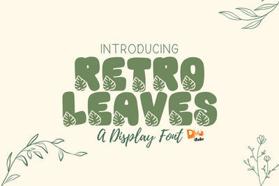 Retro Leaves Font Dm Letter Studio 