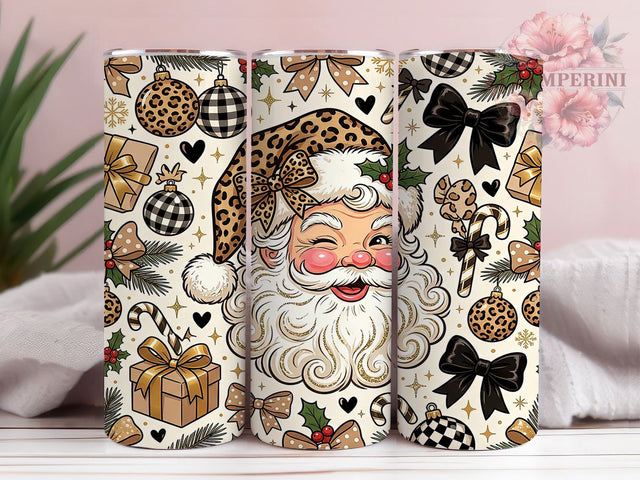 Retro Leopard Santa 20oz Tumbler, Retro Leopard Santa, Leopard Santa, Retro Santa, Santa Tumbler, 20oz Tumbler, Leopard Christmas, Tumbler Wrap Sublimation Li Zamperini 