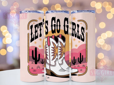 Retro Let’s Go Girls Tumbler, Cowgirl Retro Tumbler, Western 20oz Wrap, Sublimation Design, Stylish Gift Idea, Fun Cowgirl Wrap, Vintage Western Tumbler Sublimation SvggirlplusArt 