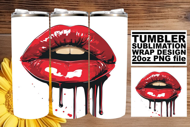 Retro Lips Tumbler Sublimation Sublimation afrosvg 