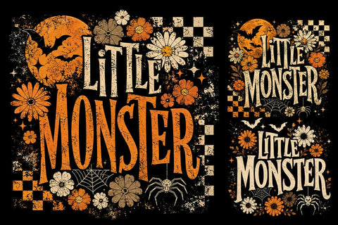 Retro Little Monster Halloween PNG SVG DesignDestine 