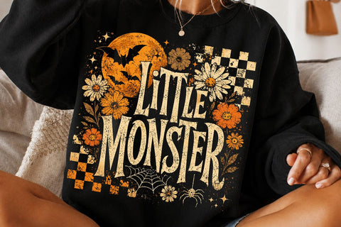 Retro Little Monster Halloween PNG SVG DesignDestine 