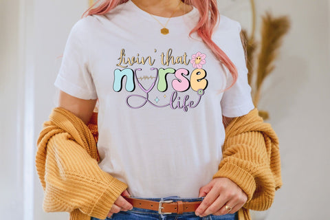Retro Livin That Nurse Life Sublimation Sublimation CraftLabSVG 