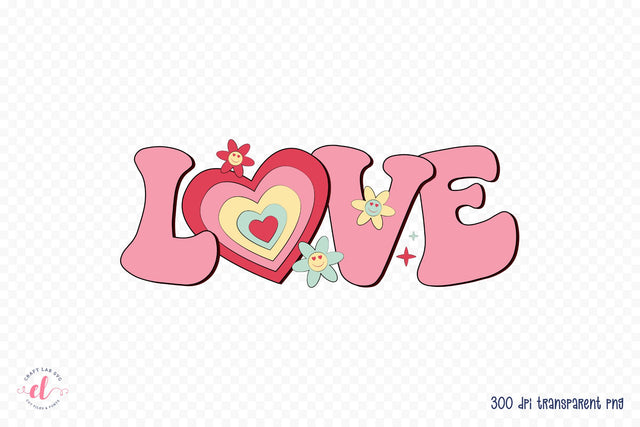 Retro Love PNG Valentine Sublimation Sublimation CraftLabSVG 