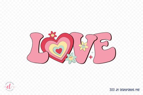 Retro Love PNG Valentine Sublimation Sublimation CraftLabSVG 