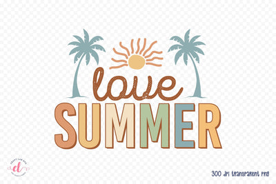 Retro Love Summer Sublimation Design Sublimation CraftLabSVG 