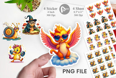 Retro Magic Critters Sticker Sublimation artnoy 