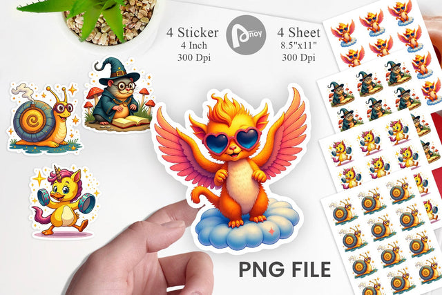 Retro Magic Critters Sticker Sublimation artnoy 