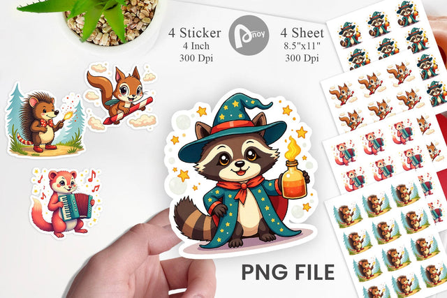 Retro Magic Critters Sticker Sublimation artnoy 