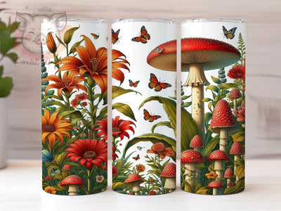 Retro Magic Mushroom Psychedelic Tumbler, Magic Mushrooms Tumbler, 20oz Tumbler Wrap, Psychedelic Tumbler, Vintage Mushroom Tumbler, Boho Mushroom Tumbler, Funky Mushroom Design Sublimation Lara' s Designs 