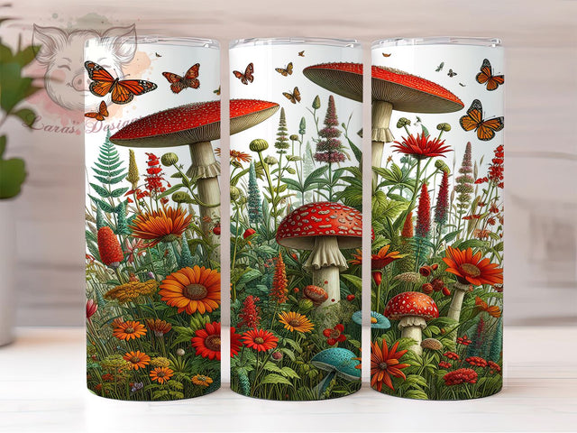 Retro Magic Mushroom Psychedelic Tumbler, Magic Mushrooms Tumbler, 20oz Tumbler Wrap, Psychedelic Tumbler, Vintage Mushroom Tumbler, Boho Mushroom Tumbler, Funky Mushroom Design Sublimation Lara' s Designs 