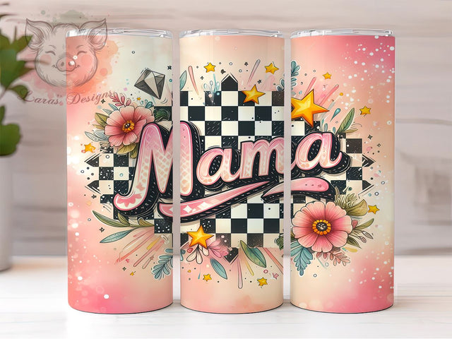 Retro Mama 20 oz Skinny Tumbler Sublimation Design, Straight & Tapered Tumbler Png, Vintage Mom Tumbler Png, Digital Download PNG Sublimation Lara' s Designs 