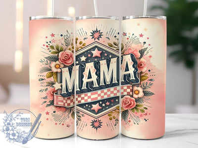 Retro Mama 20oz Skinny Tumbler PNG, Vintage Mom Tumbler Sublimation Wrap, Straight & Tapered Tumbler Wrap, Instant Digital Download Sublimation ToriDesigns 