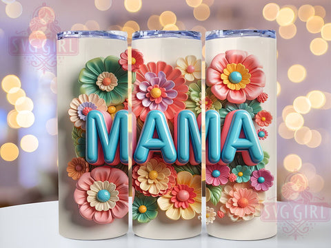Retro Mama 20oz Tumbler Wrap Sublimation Design, Straight Tapered Tumbler Wrap, Floral Mom Tumbler Png, Instant Digital Download Sublimation SvggirlplusArt 