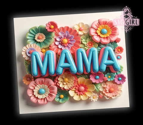 Retro Mama 20oz Tumbler Wrap Sublimation Design, Straight Tapered Tumbler Wrap, Floral Mom Tumbler Png, Instant Digital Download Sublimation SvggirlplusArt 