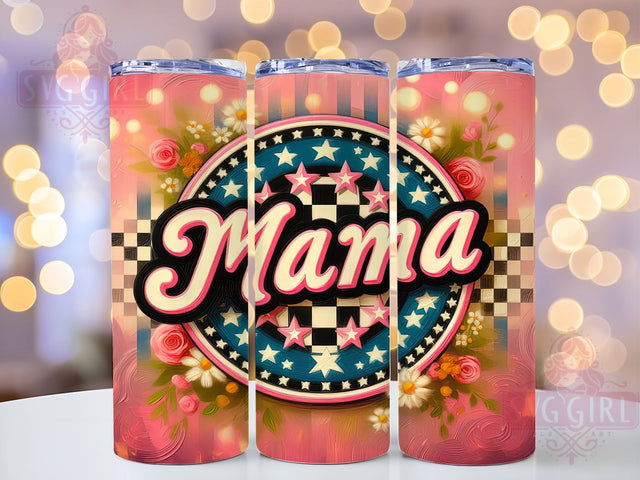Retro Mama 20oz Tumbler Wrap Sublimation Design, Straight Tapered Tumbler Wrap, Vintage Mom Tumbler Png, Instant Digital Download Sublimation SvggirlplusArt 