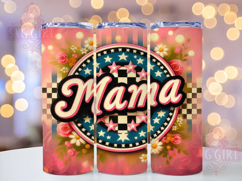 Retro Mama 20oz Tumbler Wrap Sublimation Design, Straight Tapered Tumbler Wrap, Vintage Mom Tumbler Png, Instant Digital Download Sublimation SvggirlplusArt 
