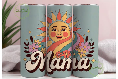 Retro Mama 20oz Tumbler Wrap Sublimation PixelChick 
