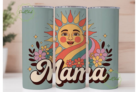 Retro Mama 20oz Tumbler Wrap Sublimation PixelChick 