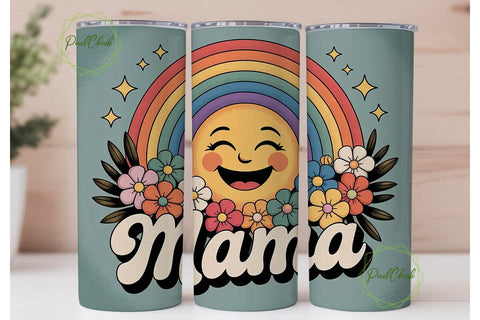 Retro Mama 20oz Tumbler Wrap Sublimation PixelChick 