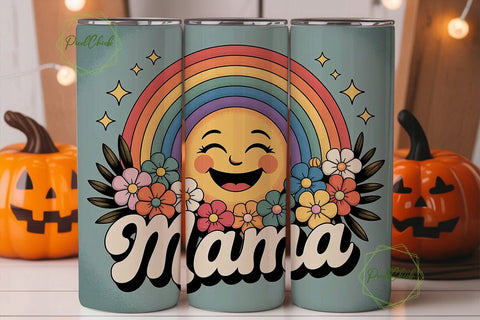 Retro Mama 20oz Tumbler Wrap Sublimation PixelChick 