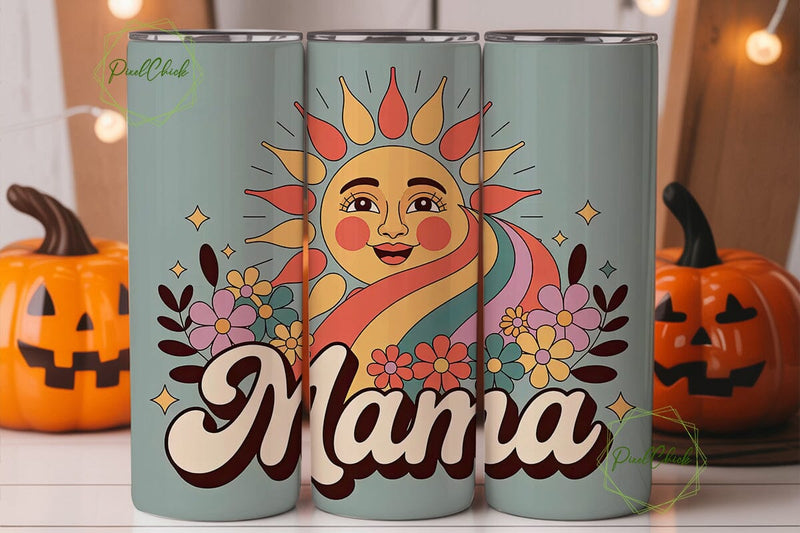 Retro Mama 20oz Tumbler Wrap Sublimation PixelChick 