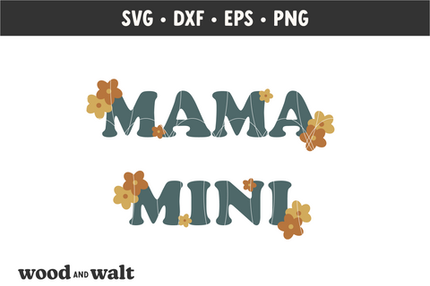 Retro Mama and Mini SVG | Mommy and Me SVG SVG Wood And Walt 