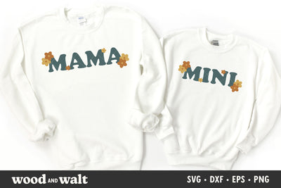 Retro Mama and Mini SVG | Mommy and Me SVG SVG Wood And Walt 