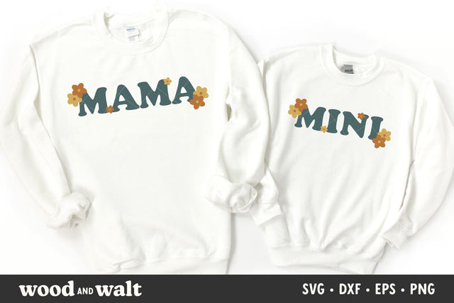 Retro Mama and Mini SVG | Mommy and Me SVG SVG Wood And Walt 