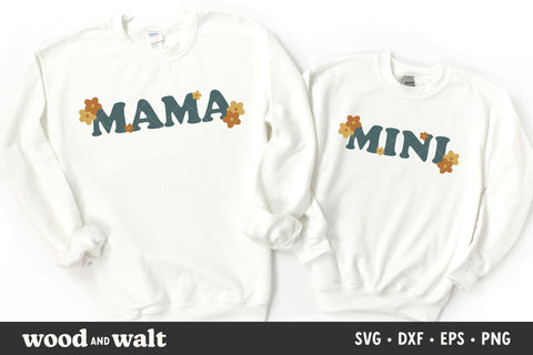 Retro Mama and Mini SVG | Mommy and Me SVG SVG Wood And Walt 