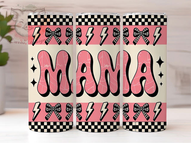 Retro Mama Coquette 20oz Tumbler, Coquette Style Tumbler, 20oz Sublimation Wrap, Vintage Mama Drinkware, Trendy Mom Tumbler, Aesthetic Mom Gift, 70s Retro Tumbler Sublimation Lara' s Designs 