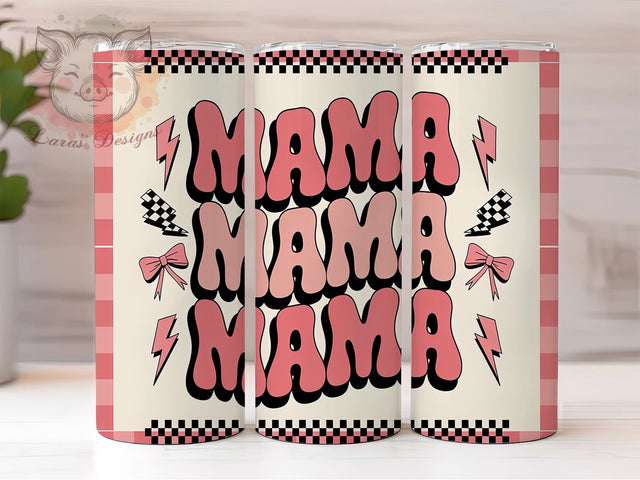 Retro Mama Coquette 20oz Tumbler, Coquette Style Tumbler, 20oz Sublimation Wrap, Vintage Mama Drinkware, Trendy Mom Tumbler, Aesthetic Mom Gift, 70s Retro Tumbler Sublimation Lara' s Designs 