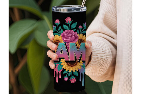 Retro Mama Floral 20oz Tumbler Wrap Sublimation DesignSVG 