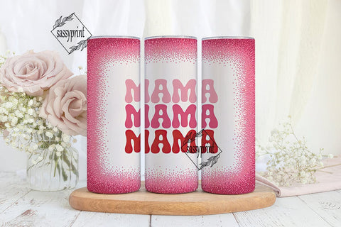 Retro Mama Glitter 20oz Tumbler Wrap Sublimation sassyprint 